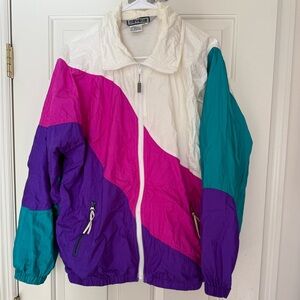 Vintage Neyelle Colorblock Windbreaker Jacket – Size L Made in Hong Kong